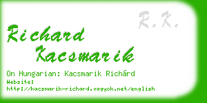 richard kacsmarik business card