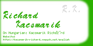 richard kacsmarik business card